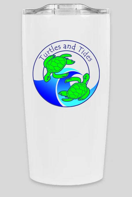 20oz Stainless Steel Tumbler with lid - Turtles and Tides 