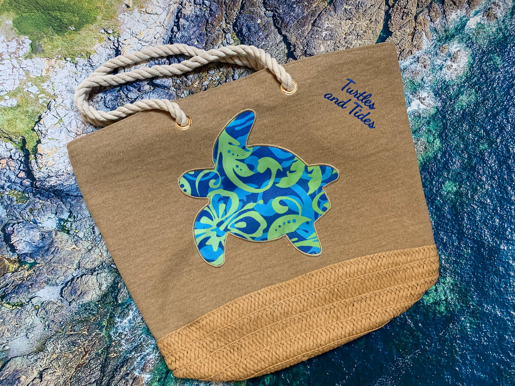 Large Turtle Tote - Turtles and Tides 