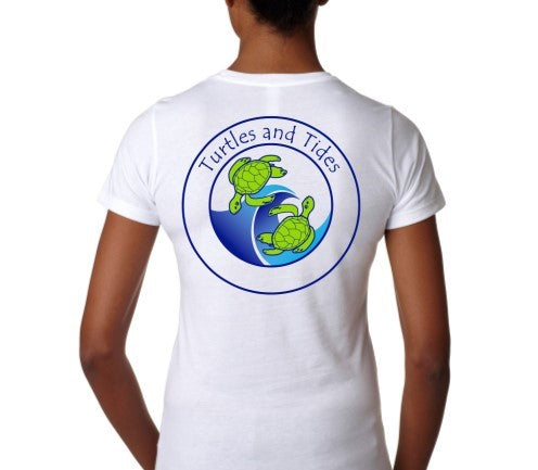 Wahoo White Short Sleeve Turtles and Tides Logo Tee - Unisex Fit - Turtles and Tides