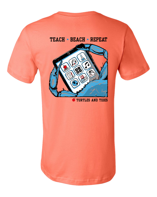 NEW!! Teachers Inspire - Coral Short Sleeve Tee - Turtles and Tides