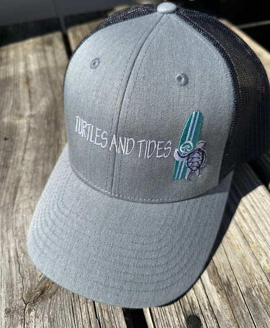 Surf Turtle Trucker - Grey w/Black - Turtles and Tides 
