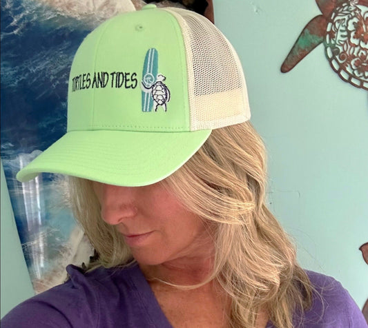 Surf Turtle Trucker - Mint w/Birch - Turtles and Tides 