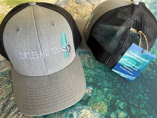 Surf Turtle Trucker - Grey w/Black - Turtles and Tides 