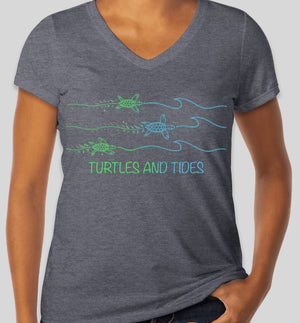 NEW! Journey to the Sea - Women's V-Neck - Turtles and Tides 