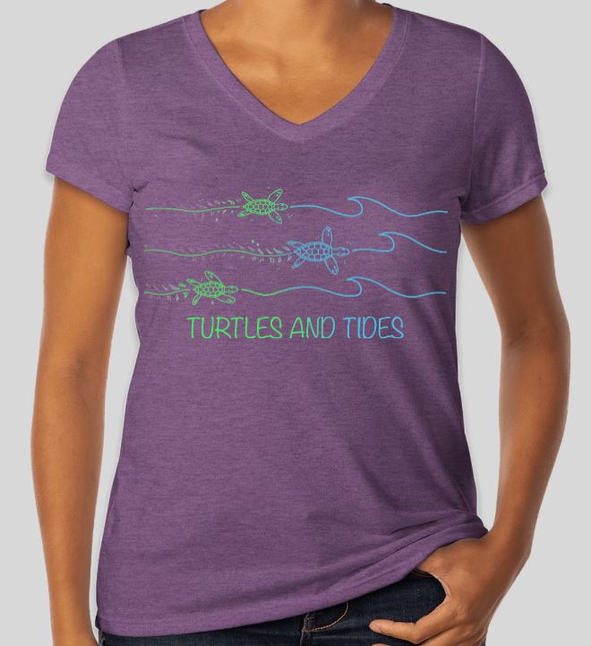 NEW! Journey to the Sea - Women's V-Neck - Turtles and Tides 