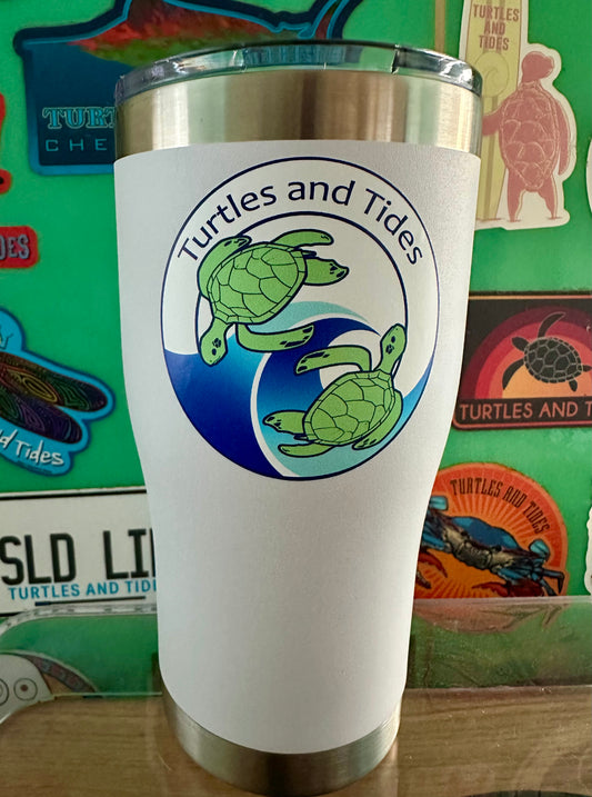 20oz Stainless Steel Tumbler with lid - Turtles and Tides 
