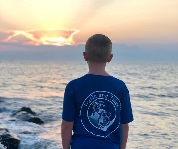 Cool Blue Turtles and Tides Logo Tee