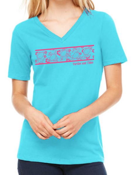NEW! Mahalo Sun V-Neck - Turtles and Tides 