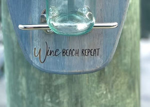 Wine. Beach. Repeat - Single Bottle Wine Holder, Custom - Turtles and Tides 