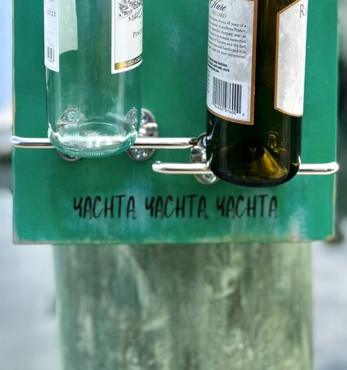 Yachta Yachta Yachta - Double Bottle Wine Holder, Custom - Turtles and Tides 