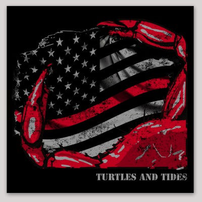 6" x 6" Auto Decal - 'Watermen' Thin Red Line - Turtles and Tides 