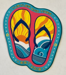 NEW! Beach Flops Sticker - Turtles and Tides 