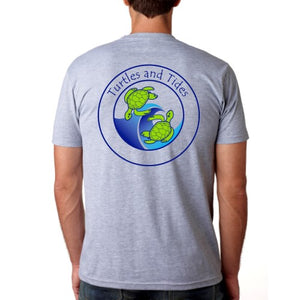 Anchor Grey Short Sleeve Turtles and Tides Logo Tee - Unisex Fit - Turtles and Tides 
