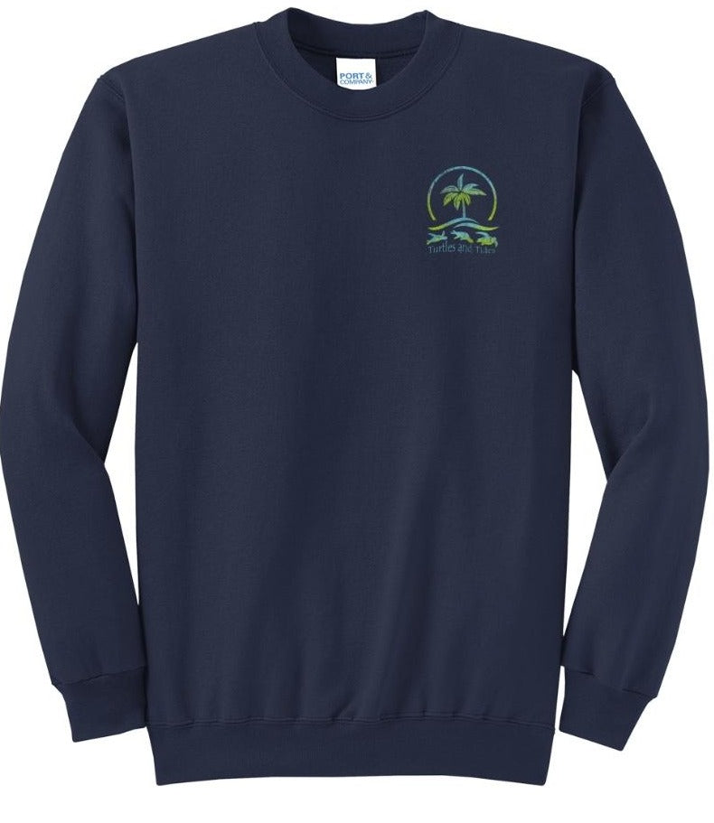Island Oasis Crew Neck Fleece - Navy Blue - Turtles and Tides 