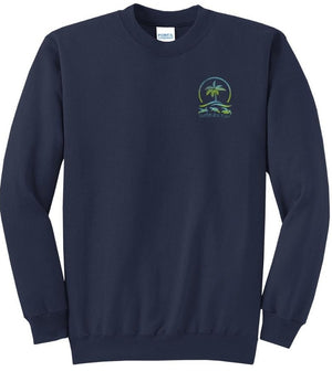 Island Oasis Crew Neck Fleece - Navy Blue - Turtles and Tides 