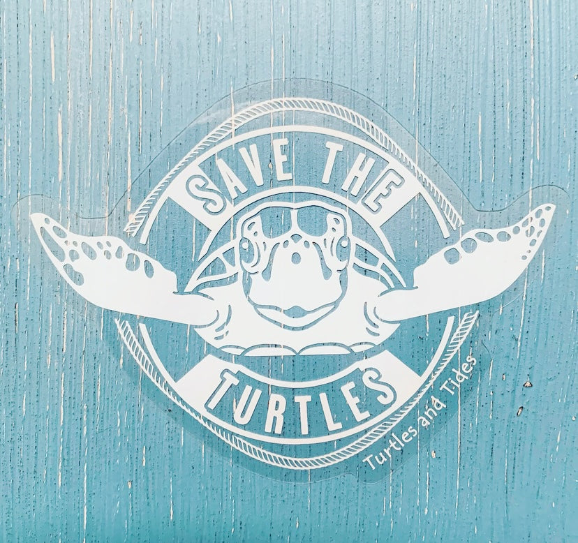 NEW! Save the Turtles - Clear Sticker - Turtles and Tides 