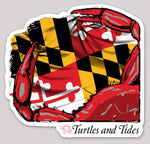 5" x 4.78" Sticker - Maryland Crab - Turtles and Tides 