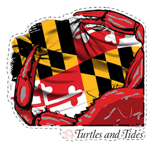 5" x 4.78" Maryland Crab Car Magnet - Turtles and Tides 