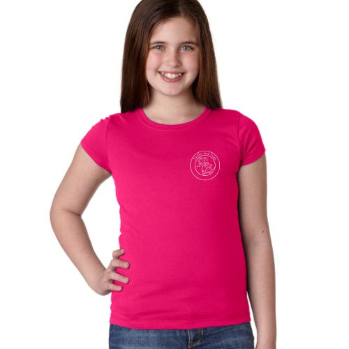 Girls Hibiscus Pink Short Sleeve Turtles and Tides Logo Tee - Turtles and Tides 