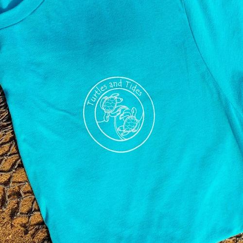 Tahiti Blue Short Sleeve Turtles and Tides Logo Tee - Unisex Fit - Turtles and Tides 