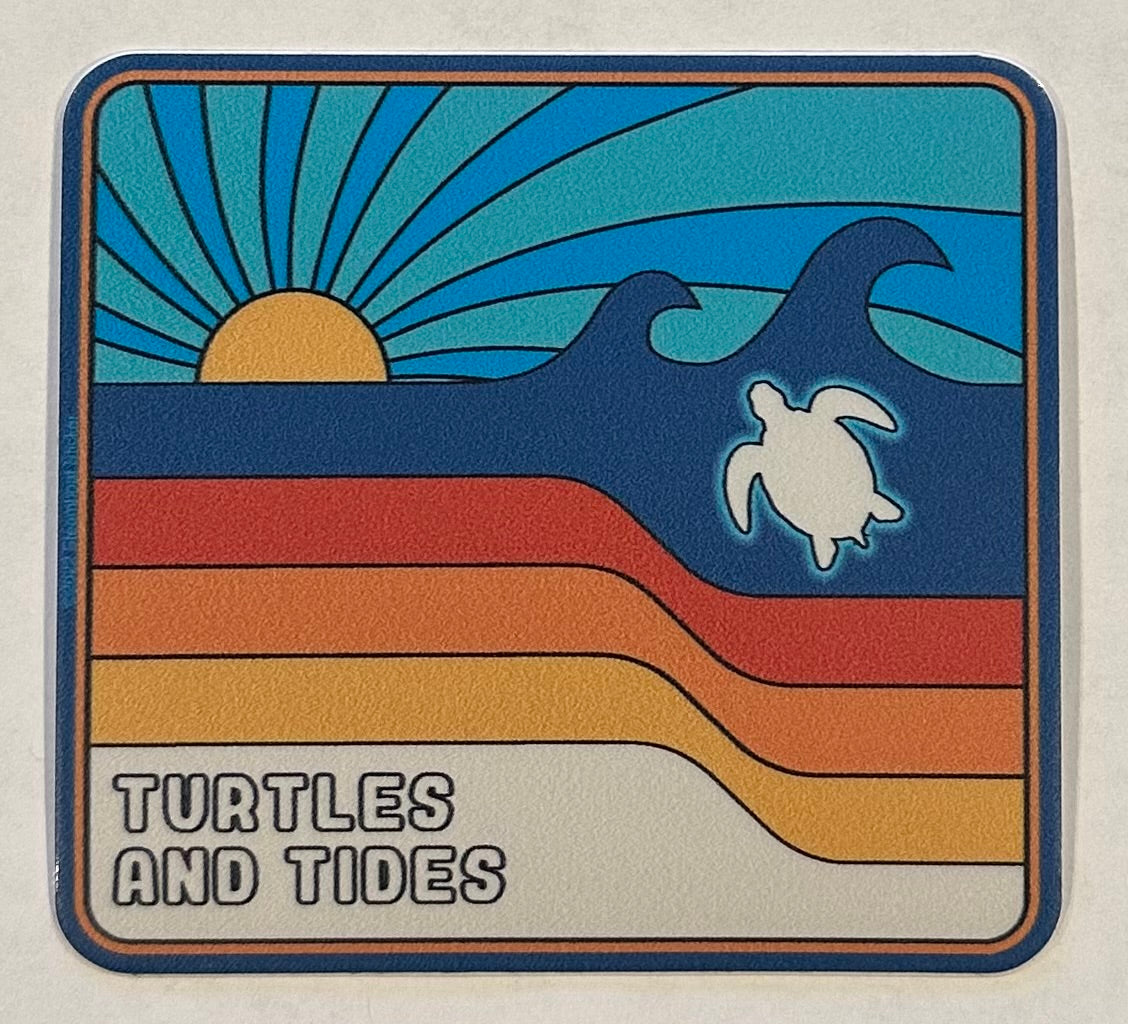 NEW! Vintage Surf Sticker - Turtles and Tides 