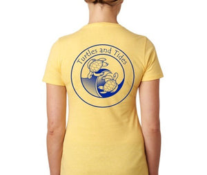 Pineapple Yellow Short Sleeve Turtles and Tides Logo Tee - Unisex Fit - Turtles and Tides 