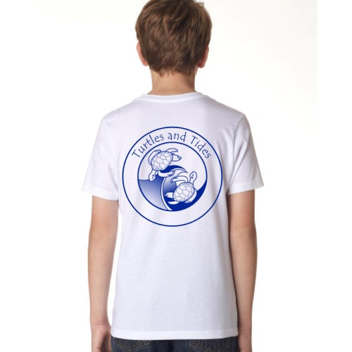 Unisex Youth Wahoo White Short Sleeve Turtles and Tides Logo Tee - Turtles and Tides 