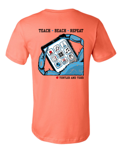 NEW!! Teachers Inspire - Coral Short Sleeve Tee - Turtles and Tides 