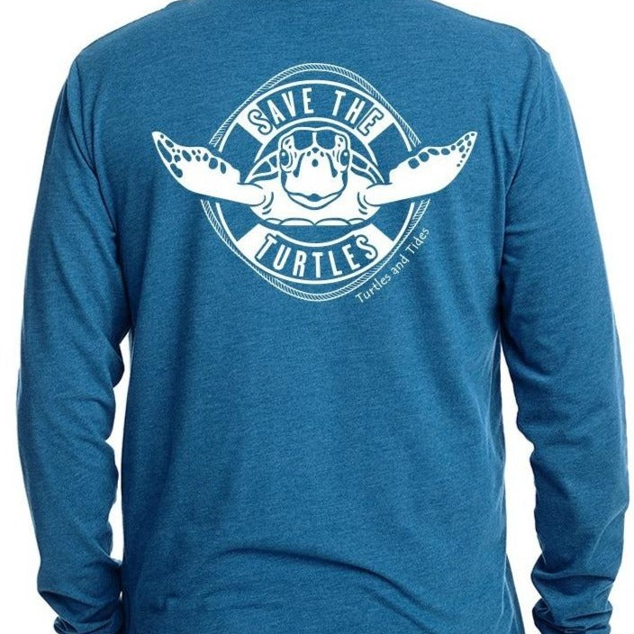 'Save The Turtles' Long Sleeve Tee - Turtles and Tides 