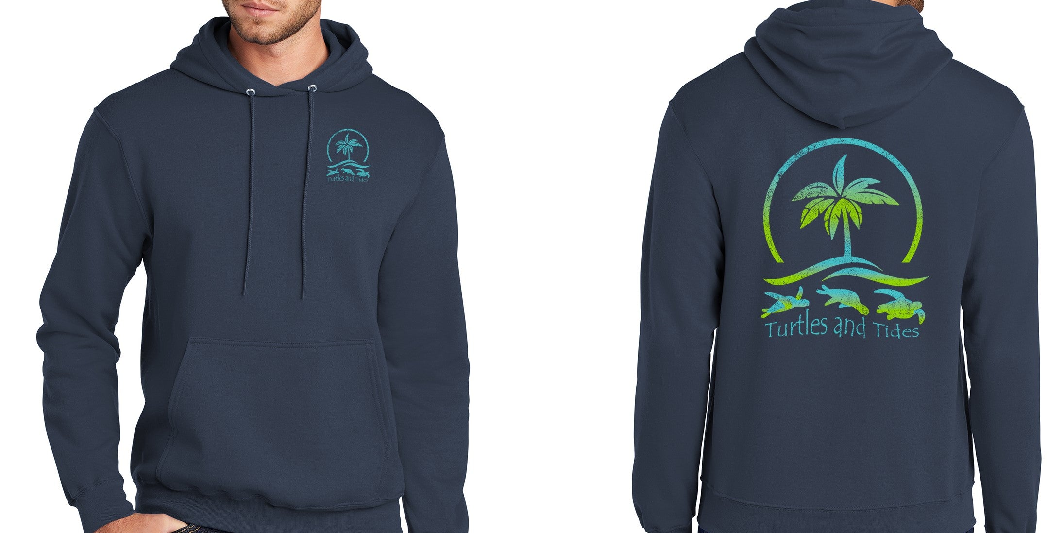 Island Oasis Hoodie - Navy Blue - Turtles and Tides 